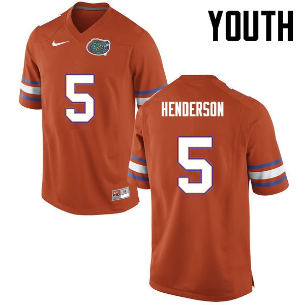 Florida Gators Youth #5 CJ Henderson College Football Jersey Orange